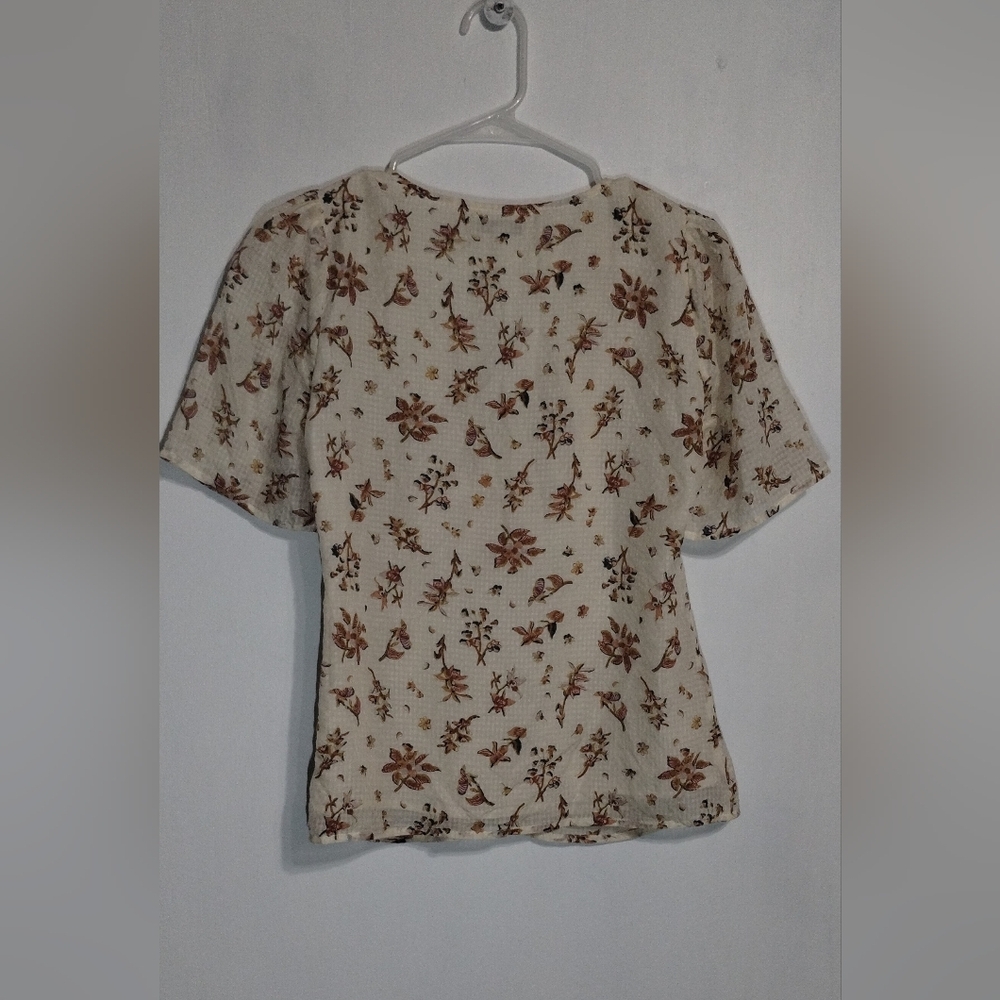 Madewell Cream Floral Blouse (0) - Picture 2 of 9